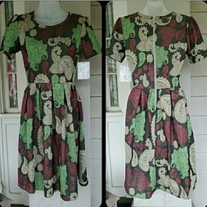 Lularoe Amelia Paisley Tapestry Retro Print drapey dress JC001-16